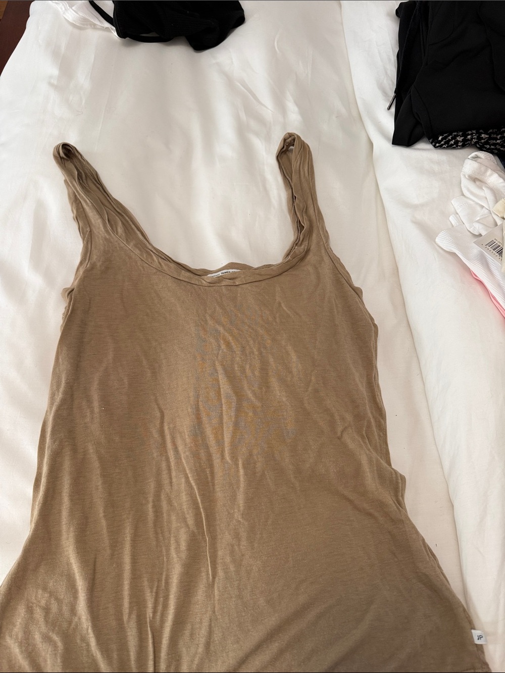 James Perse Camel Scoop Neck Tank Top